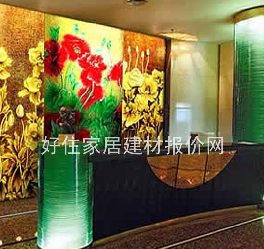 華峰工藝玻璃 浮雕虞美人 8厘