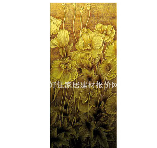 華峰工藝玻璃 浮雕虞美人 8厘